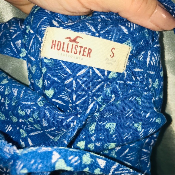 Hollister Maxi delicate blue aztec print Sz Small - Picture 7 of 8